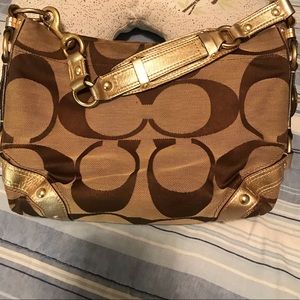 Coach signature gold shoulder bag